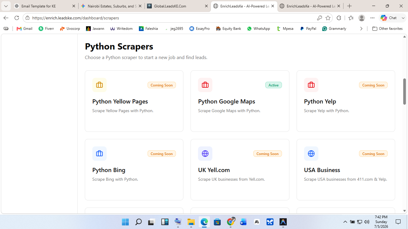 Go to Automation → Scrapers